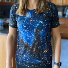 Load image into Gallery viewer, Pillars of Creation in Infrared by Hubble Fitted T-Shirt