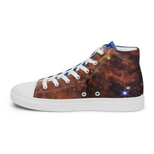 Load image into Gallery viewer, JWST Cosmic Cliffs Carina Nebula High Top Canvas Sneakers (Men&#39;s Sizing)
