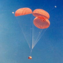 Load image into Gallery viewer, Apollo Command Module + Parachutes Wood Necklace