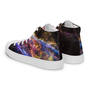 Cosmic Veil Nebula High Top Canvas Sneakers (Women's Sizing)