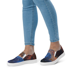 JWST Cosmic Cliffs Carina Nebula Canvas Slip-On Shoes (Women's Sizing)