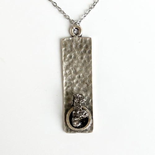 Meteorite Rectangle Pendant Necklace