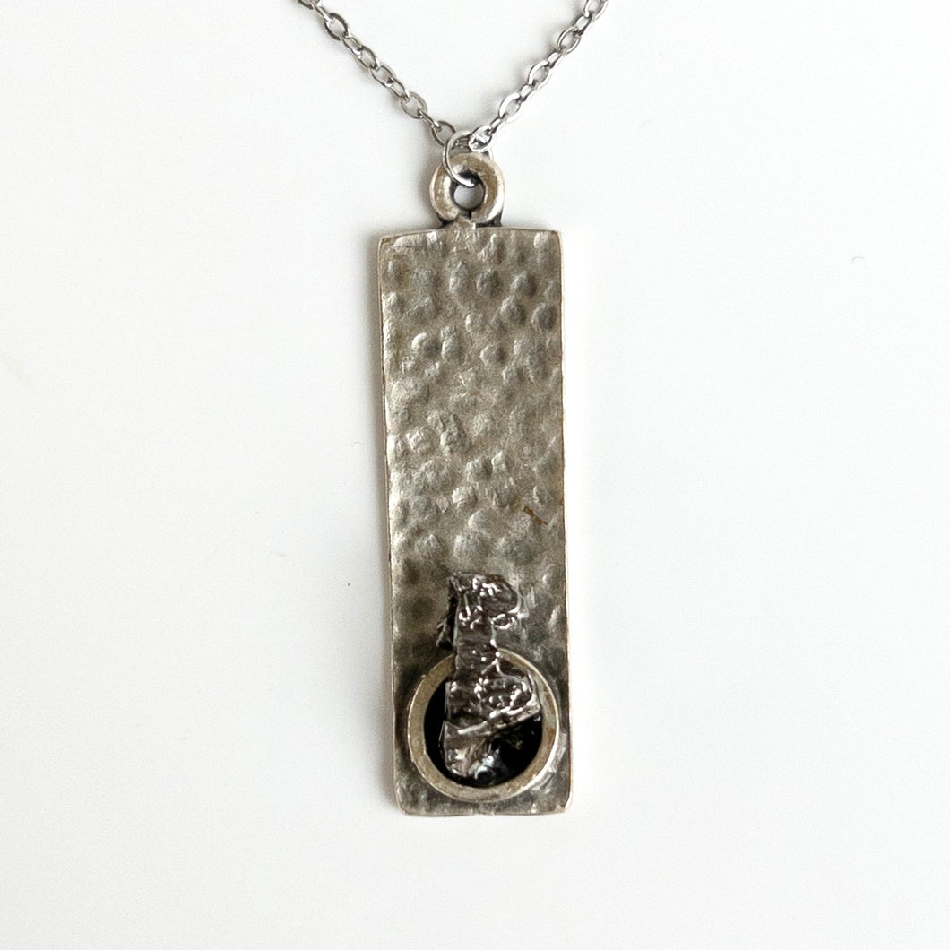 Meteorite Rectangle Pendant Necklace