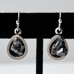 Meteorite Teardrop Dangle Earrings