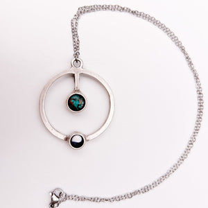 Earth-Moon Orbit Pendant Necklace