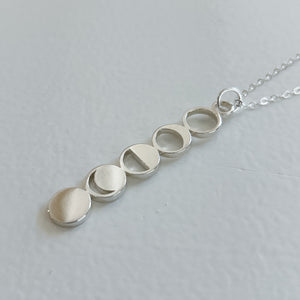 Moon Phases 3D Printed Precious Metal Necklace