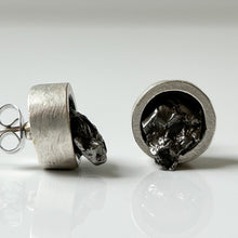 Load image into Gallery viewer, Meteorite Round Post Earrings