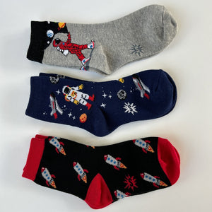 Astronaut & Rockets Kids 3-Pack Socks