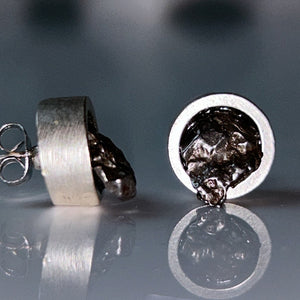 Meteorite Round Post Earrings