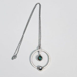 Earth-Moon Orbit Pendant Necklace