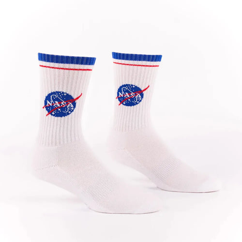 NASA Logo Athletic Ribbed Crew Socks
