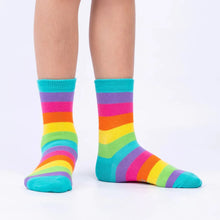 Load image into Gallery viewer, Space Cats Rainbow Shimmer Kids 3-Pack Socks