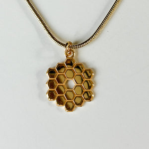 JWST Mirror Tiny Gold 3D Printed Necklace