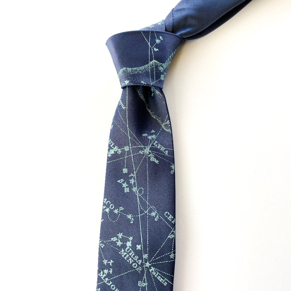 Northern Constellations & Milky Way Necktie - Gunmetal