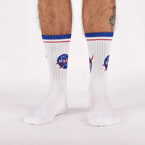 NASA Logo Athletic Ribbed Crew Socks