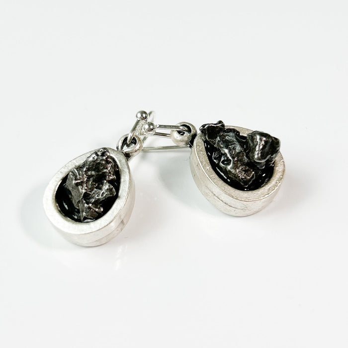 Meteorite Teardrop Dangle Earrings