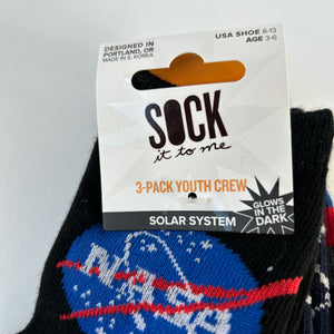 NASA Solar System & Glow-in-the-Dark Constelltions Kids 3-Pack Socks