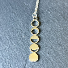 Load image into Gallery viewer, Moon Phases 3D Printed Precious Metal Necklace