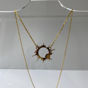 Solar Eclipse 3D Printed Precious Metal Necklace