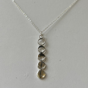 Moon Phases 3D Printed Precious Metal Necklace