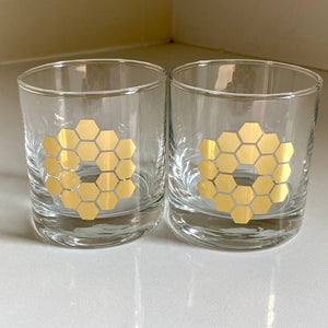 JWST Mirror rocks cocktail glasses