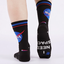 Load image into Gallery viewer, NASA Logo “I Need Space” Crew Socks