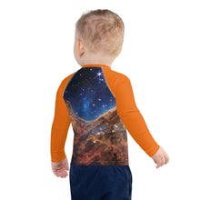 Load image into Gallery viewer, JWST Carina Nebula Kids Rash Guard (Toddler to Teen)