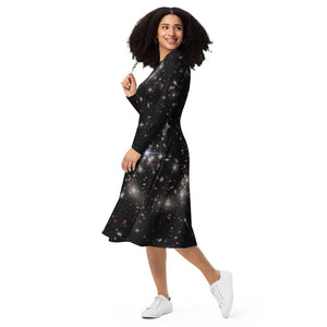 JWST Pandora's Cluster Long-Sleeve Midi Dress with Pockets