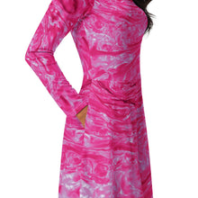 Load image into Gallery viewer, Pink Astrophysics Long-Sleeve Midi Dress with Pockets