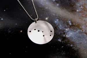 Zodiac Constellation Pinhole Sterling Silver Necklace