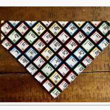 Load image into Gallery viewer, Pet Bandana with colorful periodic table design.