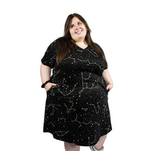 Load image into Gallery viewer, Constellations Glow-in-the-Dark A-Line Dress with Pockets