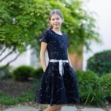 Load image into Gallery viewer, Kids Constellations Glow-in-the-Dark Twirl Dress