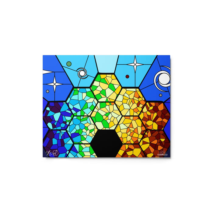 JWST Rising Stained Glass Design Metal Wall Art