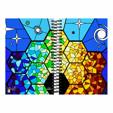 Load image into Gallery viewer, JWST Rising Stained Glass Design Spiral Notebook