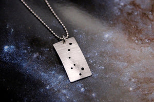 Zodiac Constellation Pinhole Sterling Silver Necklace