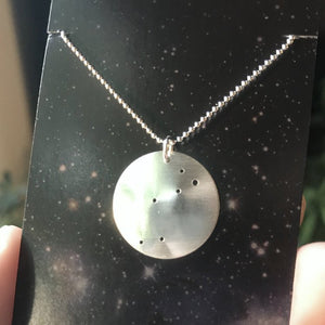 Zodiac Constellation Pinhole Sterling Silver Necklace