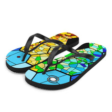 Load image into Gallery viewer, JWST Rising Stained Glass Design Flip-Flops