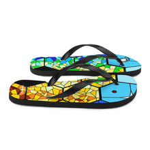 Load image into Gallery viewer, JWST Rising Stained Glass Design Flip-Flops