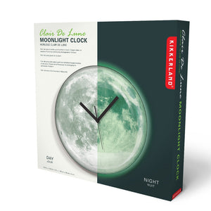 box for glow in the dark moon clock on a white background