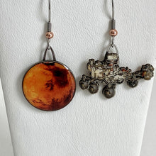Load image into Gallery viewer, Perseverance + Mars Upcycled Paper Earrings