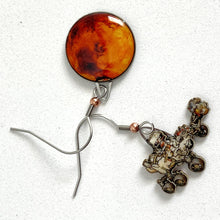 Load image into Gallery viewer, Perseverance + Mars Upcycled Paper Earrings