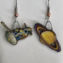 Load image into Gallery viewer, Cassini + Saturn Upcycled Paper Earrings