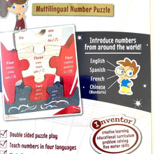Load image into Gallery viewer, Rocket Multilingual Counting Wooden Puzzle