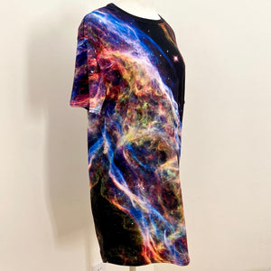 Cosmic Veil Nebula T-Shirt Dress