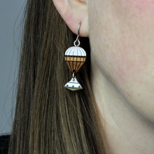 Load image into Gallery viewer, Original Mars Ingenuity Helicopter + Parachute with Capsule Earrings
