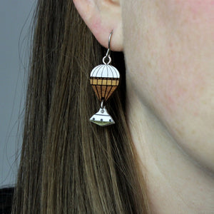 Original Mars Ingenuity Helicopter + Parachute with Capsule Earrings