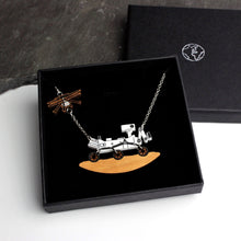 Load image into Gallery viewer, Mars Perseverance Rover + Ingenuity Helicopter Necklace