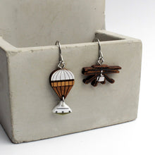 Load image into Gallery viewer, Original Mars Ingenuity Helicopter + Parachute with Capsule Earrings