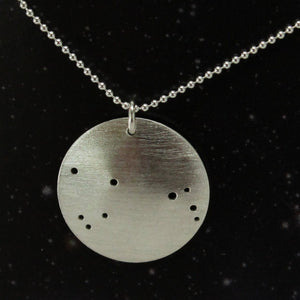 Zodiac Constellation Pinhole Sterling Silver Necklace